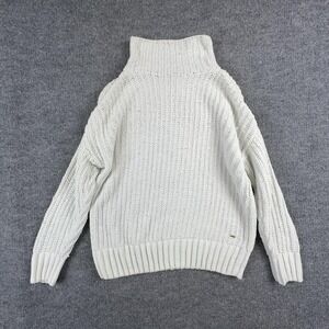 PINK Victoria's Secret Sweater Juniors XS White Turtleneck Chunky Knit Pullover